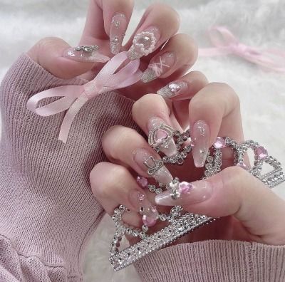 Tumblr Really Cute Nails, Pretty Gel Nails, Kawaii Nails, Pink Acrylic Nails, Opi Nails, Cute Nail Designs, Valentines Nails, Gorgeous Nails, Cute Acrylic Nails