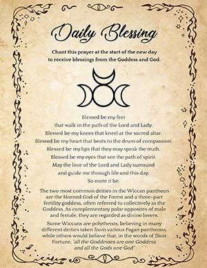 Wake up Blessed with a Morning Wiccan chant. This is a short daily prayer to the Goddess and God for happiness, inspiration, and protection. "Blessed be" is used as a standard way of greeting each other among Neopagans and also used as a general expression of blessing during ritual. It invokes the protection of the Divinity/God/Goddess and their Spirit over a person, a place, or a thing. 🙌 Morning Spells Wicca, Wiccan Birthday Blessing, Prayers For Witches, Wiccan Chants And Spells, Writing A Spell, Prayers To The Goddess, Wiccan Rituals For Beginners, Morning Spells, Spells For Happiness