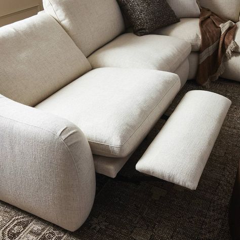 Relax & recline 🤍 Our Nixon Recliner Sectional features performance fabric and customizable comfort. Available at #StyleMeGHD.com Recliner Sectional, Bookshelf Lighting, Recliner Couch, Modern Recliner, The Push, Convertible Sofa Bed, Fabric Sectional, Power Recliner, Outdoor Dining Furniture