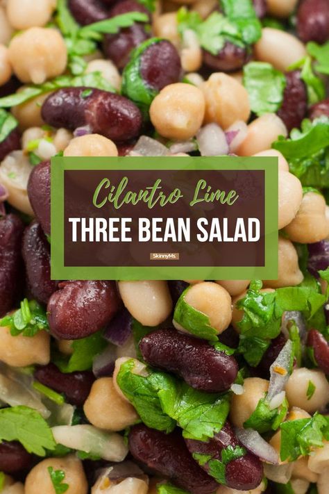 You won't believe how much flavor is in this healthy cilantro lime three bean salad! This will be your new potluck favorite. Cilantro Salad, Three Bean Salad, Bean Salad Recipes, Warm Salad, Meal Prep Clean Eating, Hearty Salads, Veggie Salad, Food Recepie, Bean Salad