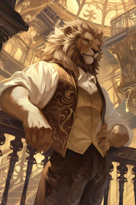 Drios Sunhold, interior designer and decorator,  Starfire Mansion, Rock of Bral, Spelljammer Lion Dnd Character, Dnd Couple Character Art, Wizard101 Fanart, Dnd Animal Characters, D&d Pirate, Strixhaven Art, Leonin Female, Dnd Leonin, Dungeons And Dragons Npc