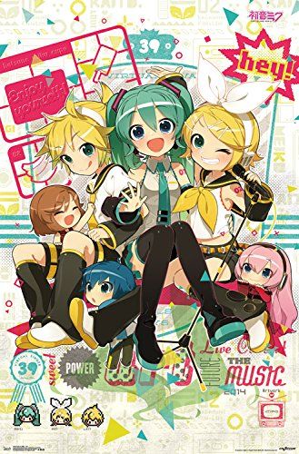 Trends International Hatsune Miku Hey Wall Poster 22.375" X 34" Posters Anime, Wood Poster, Arte Do Kawaii, Magnetic Frame, Poster Frames, Poster Anime, Anime Poster, Anime Posters, Anime Wall