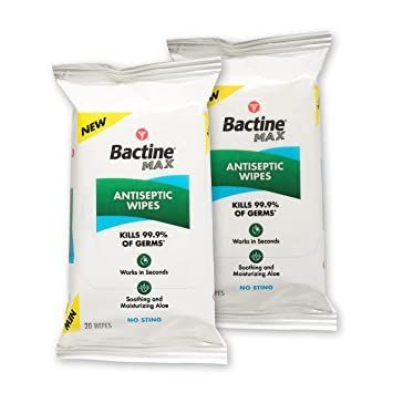 Bactine Max First Aid Antiseptic Wipes, 40 Count Antiseptic Wipes, Car Emergency Kit, Benzalkonium Chloride, Wound Care, Emergency Kit, Wet Wipe, In Car, What To Pack, First Aid