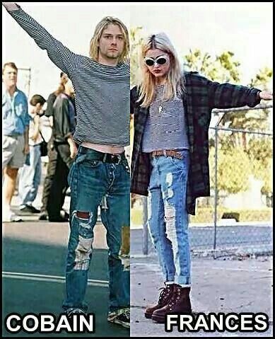 Kurt n Frances Kurt Cobain Daughter, Francis Bean Cobain, Nirvana Style, Kurt Cobain Outfit, Kurt Cobain Quotes, Curco Vein, Kurt Cobain Photos, 27 Club, Kurt And Courtney