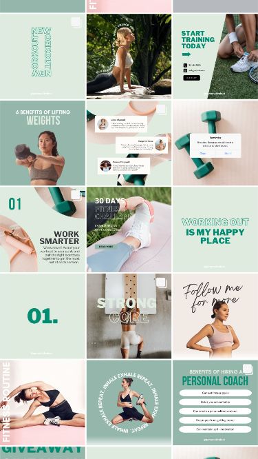 #Coach_Instagram_Template #Social_Media_Fitness #Instagram_Template_Canva #Fitness_Marketing Fitness Marketing, Coach Instagram, Online Personal Trainer, Personal Coach, Personal Fitness, Social Media Page Design, Fitness Instagram, Personal Trainers, Social Media Templates