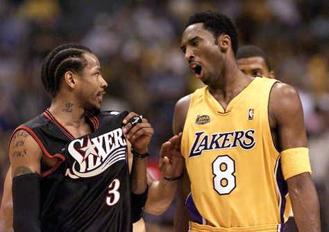 The superstar duo's history goes back to the 1996 draft. Allen Iverson Wallpapers, Jermaine O'neal, Tracy Mcgrady, Lakers Basketball, Shooting Guard, Nba Championships, Nba Legends, Allen Iverson, Nba News