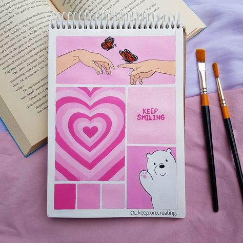 Keep On Creating ✨ on Instagram: “💗💖 #pink #art #artist #artwork #painting #acrylicpainting #explore #explorepage #instart #instartist #instagood #artsy #moodboards…” Beautiful Pencil Drawings, Easy Doodle Art, Abstract Art Painting Diy, Painting Art Lesson, Small Canvas Art, Book Art Diy, Doodle Art Designs, Mini Drawings, Diy Canvas Art Painting