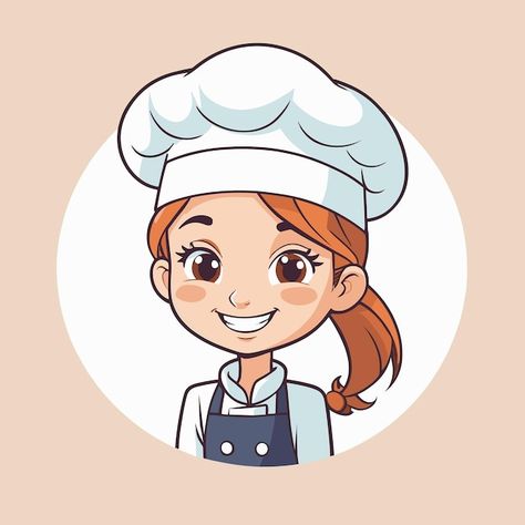 Cute girl chef cartoon illustration | Premium Vector #Freepik #vector #catering #clipart #cook #cute Baking Room, Chef Girl, Chef Cartoon, Cartoon Chef, Psd Icon, Iconic Photos, Cartoon Illustration, Vector Photo, Premium Vector