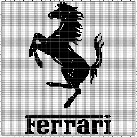 Ferrari (150x200) Ferrari Cross Stitch, Crochet Making, Easy Pixel Art, Pixel Art Templates, Needlepoint Stitches, Scuderia Ferrari, Ferrari Logo, Cross Stitch Animals, Knitting Charts