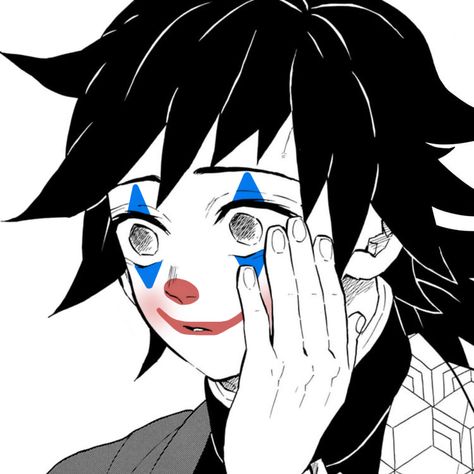 Anime Clown Pfp, Pfp Clown, Giyuu Pfp, Cute Clown, A Clown, Clown Makeup, Boy Art, Power Point, Twenty One