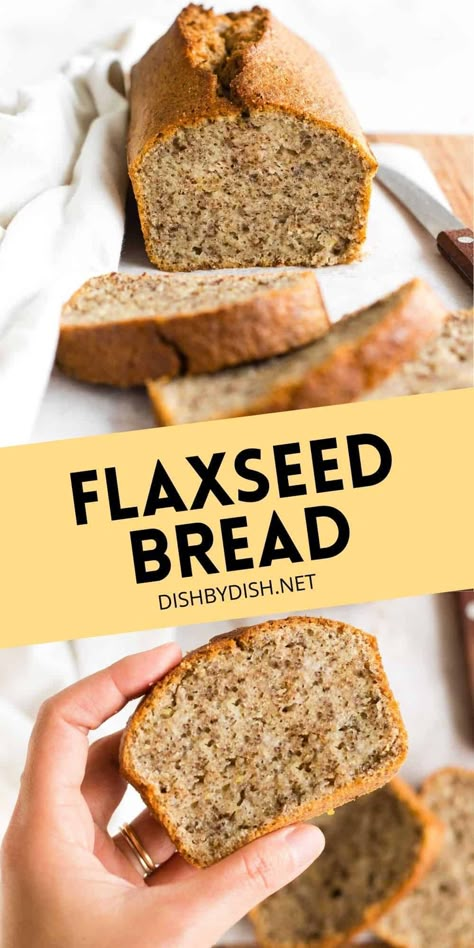 This easy flaxseed bread is soft and tender with a deliciously moist crumb. Just slightly sweet with the perfect hint of cinnamon, this quick bread is perfect for an easy breakfast or snack whenever you're hungry. Totally gluten-free, dairy-free and yeast-free too, but no one would care! Bake a loaf or two and enjoy homemade bread anytime! | flaxseed bread recipe | flax recipes | flaxseed recipes | gluten free quick breads | bread recipe no yeast Flax Recipes, Bread Recipe No Yeast, Flaxseed Recipes, Gluten Free Quick Bread, Flaxseed Bread, Gluten Free Recipes Bread, Flax Seed Recipes, Food For Health, How To Eat Healthy