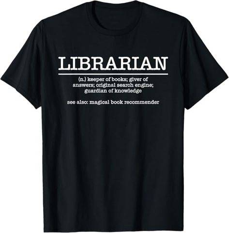 Amazon.com: Librarian Definition Library T-Shirt : Clothing, Shoes & Jewelry Librarian Chic Outfits, Librarian Chic, Magical Book, Top Fashion Brands, Librarian, Shop Top, Fashion Brands, Book Design, Branded T Shirts