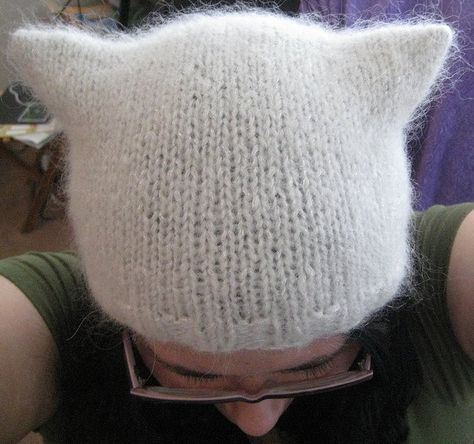 Kitty hat 2 by awkwardsoul, via Flickr Cat Ear Beanie Knitting Pattern, Knit Cat Hat Pattern Free, Cat Hat Knitting Pattern, Knit Cat Hat, Knitted Cat Hat, Cat Ear Hat Knitting Pattern, Cat Ear Hat Pattern, Cat Hats Knitted, Cat Hat Pattern