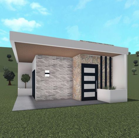 Mini Modern House Bloxburg, Starter Bloxburg House, Bloxburg Modern House Ideas 1 Story Layout, Small Blocksburg House Layout, Bloxburg Small Modern House, Starter Home Bloxburg, Tiny Home Bloxburg, Bloxburg Mini House, Cheap Bloxburg Houses