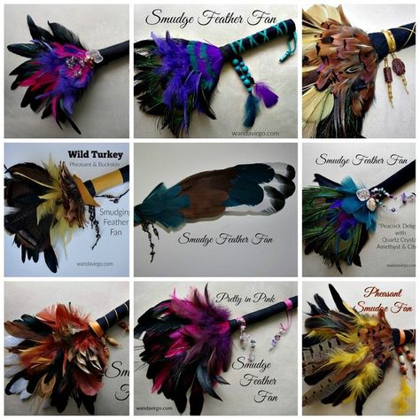 Smudge Wands Diy, How To Make A Feather Smudge Fan, Smudging Feathers Diy, Diy Smudge Fan, Feather Smudge Fan Diy, Smudge Feathers Diy, How To Make A Spirit Stick, Smudge Fan Diy, Feather Project Ideas