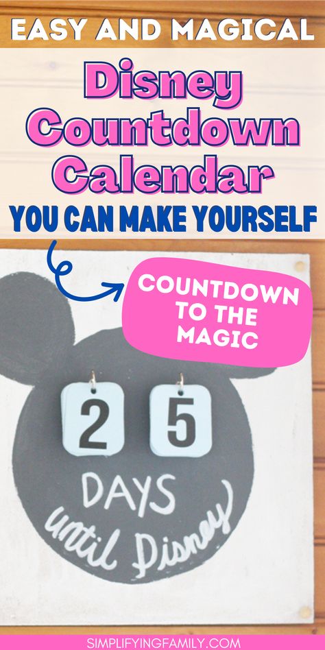 Disney Cruise Countdown, Disney Countdown Ideas, Disney Countdown Calendar, Disney World Countdown, Countdown Calendar Printable, Disney Themed Party, Countdown Ideas, Disney Countdown, Flip Calendar