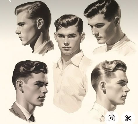 1940s Mens Hairstyles, Vintage Hairstyles For Men, 40s Hairstyles, 1920s Men, 50s Hairstyles, 1940s Hairstyles, Pompadour Hairstyle, Iconic Looks, Men Hair Color