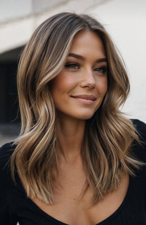 Brunette Low Maintenance Balayage, Honey Comb Brown Hair, Blonde Balayage With Face Frame, Cool Tone Balayage Brunette, Natural Roots Blonde Hair Balayage, Brunette Hair Money Piece, Blonde Going Brunette, Pecan Sandie Hair Color, Brunette Balayage With Money Piece