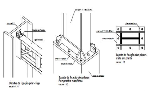 Steel structure detail of connection beam, column drawing with isometric view. Steel Structure Detail, Column Drawing, Column Detail, Restaurant Exterior Design, Terminal Bus, Ranch House Designs, Beam Structure, Detail Drawing, Landscape Architecture Drawing