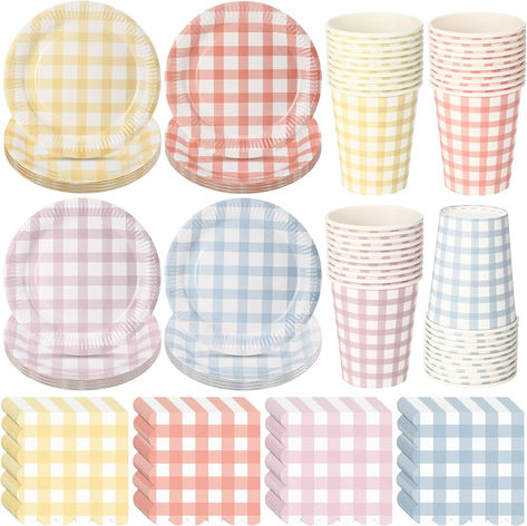 130 Pcs Gingham Party Supplies Tableware Set Includes Disposable Checkered Plaid 40 Pcs 9" Plates 40 Pcs 9 oz Cups 50 Pcs Lunch Napkins for Backyard Barbecues Picnic Birthday Dinner Party #ad #babyshower #babyshowerideas #babyshowersupplies #babyshowertheme #babyshowerdecorations #babyshowerpartysupplies #locallygrownparty #locallygrownbabyshower #gingham #plaid Gingham Party, Cookout Party, Picnic Table Covers, Gingham Napkins, Baby Birthday Themes, Backyard Picnic, Birthday Dinner Party, Picnic Birthday, Baby Shower Supplies