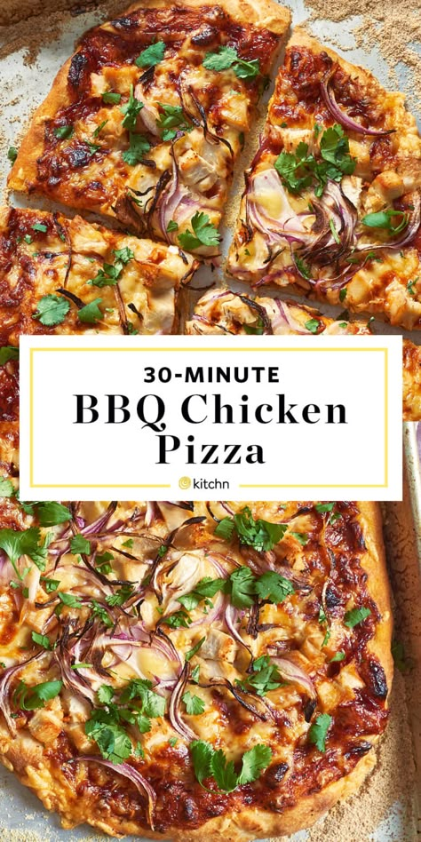 Homemade Bbq Chicken Pizza, Bbq Chicken Pizza Recipe, Chicken Pizza Recipes, Sweet Potato Bowls, Healthy Pizza Recipes, Pizza Dinner, Bbq Pizza, Meals At Home, Bbq Chicken Pizza