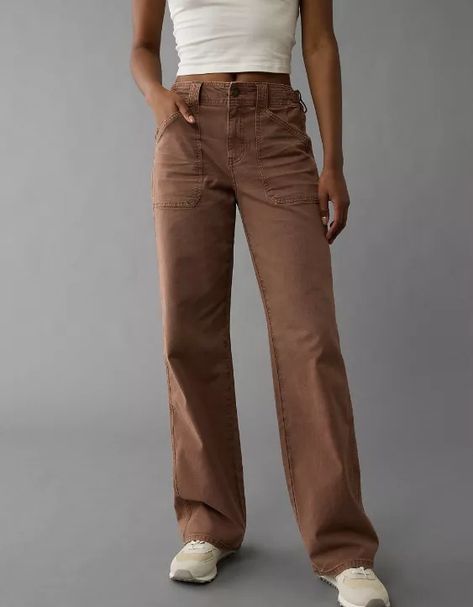 AE Stretch High-Waisted Stovepipe Utility Pant Womens Construction Pants, Stitch Fix Outfits 2024, Must Haves For Women, Women Construction Outfit, Brown Jeans Outfit Women, Straight Leg Pants Outfit, Joanna Gaines Style Clothes, Pants For Petite Women, Pnw Fashion