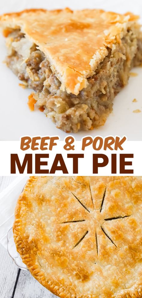 Pork Pies Recipe, Beef Meat Pie, Hamburg Pie Recipes, Pies For Dinner, Meat Pie Recipe Easy Ground Beef, Ground Beef Meat Pie, Ground Beef Meat Pie Recipes, Ground Beef Pies Recipes, Recipes Ground Pork