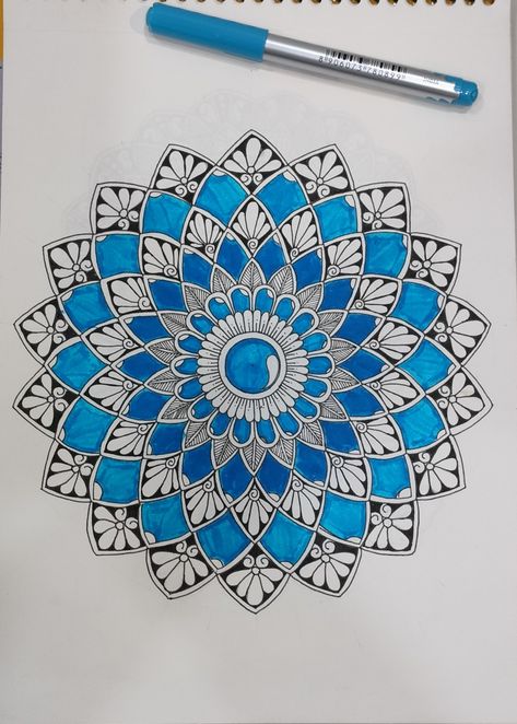 #colour#colourfull#mandala#doms#brush pen#flowers#mnadala art#happiness..😍 Brush Pen Flowers, Pen Flowers, Colourful Mandala, Art Happiness, Sketch Pen, Colored Pens, Mandala Coloring, Brush Pen, Art Gallery