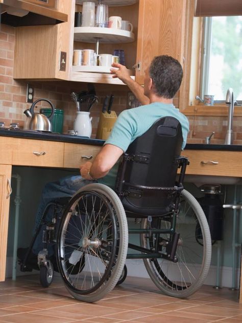 HGTVRemodels tackles how to make homes more accessible for the disabled. Home Modifications, Accessible House, Accessible Kitchen, Accessible Bathroom, Wheel Chair, Interior Remodel, Aging In Place, Disabled People, Universal Design