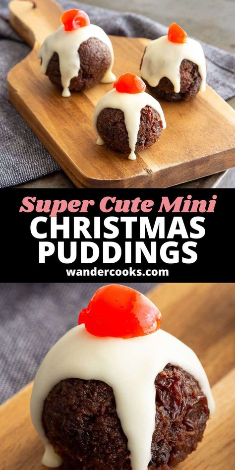 These gorgeous Christmas truffles look just like mini Christmas puddings! Serve them on the big day or afterwards as a great way to use up leftover pudding or fruit cake. Full of festive flavour, they're deliciously quick and easy to make! Australian Christmas Food, Chocolate Weetbix Slice, Mini Christmas Puddings, Weetbix Slice, Mini Christmas Cakes, Christmas Pudding Recipes, Christmas Puddings, Christmas Truffles, Fruit Cake Christmas