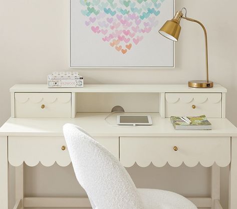 White desk in bedroom