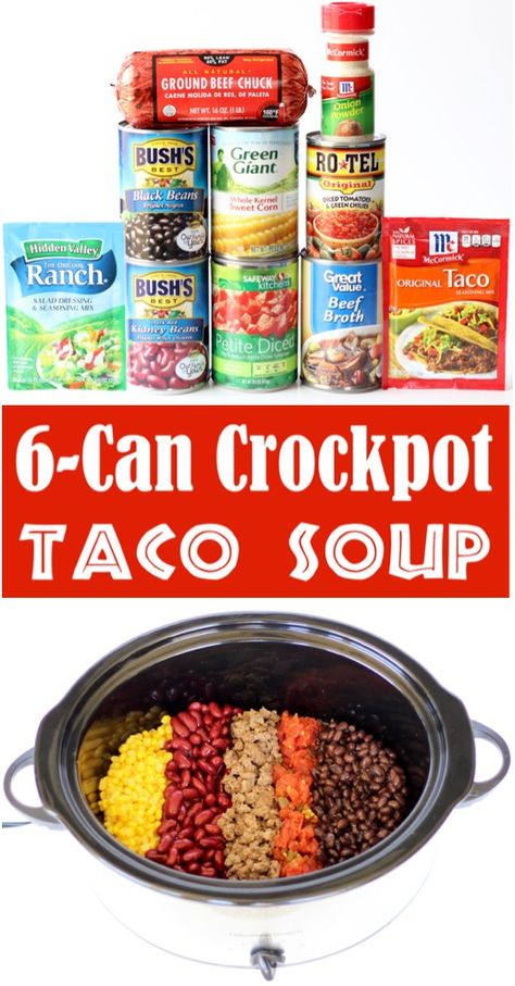 Taco Soup Recipe Easy Crock Pot, Easy Crockpot Taco Soup, Crockpot Taco Soup, Crockpot Taco, Soup Recipe Easy, Taco Soup Recipe Easy, Crock Pot Beef, Crock Pot Tacos, Taco Soup Recipe