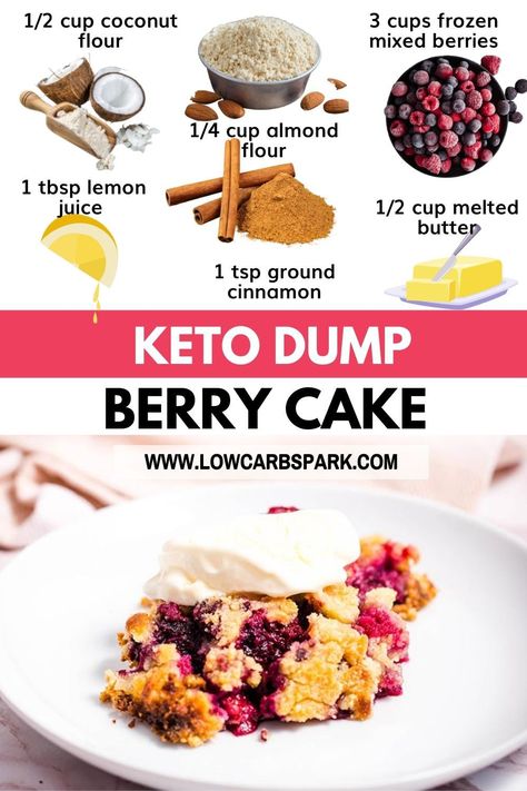 Keto Dump Cake, Berry Dump Cake, Caramel Oatmeal, Keto Bakery, Keto Whipped Cream, Keto Cakes, Keto Thanksgiving, Keto Gummies, Keto Treats