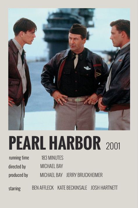 Pearl Harbour Movie, Pearl Harbor Movie, Minimalist Polaroid Poster, Movie Collage, Josh Hartnett, Polaroid Posters, Movie Nerd, Movie Card, Michael Bay