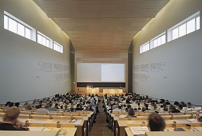 Auditoriums, University of Aarhus. C.F. Møller. Photo: Torben Eskerod Aarhus University, Maternity Hospital, Ministry Of Education, Main Entrance, Aarhus, Large Windows, University, Building