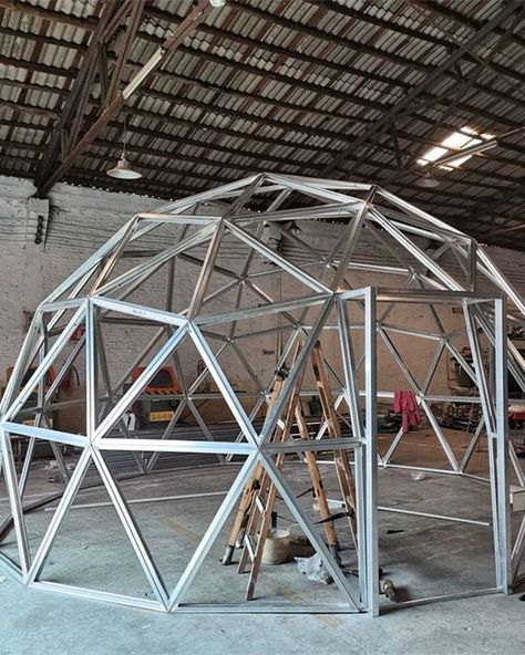 Class dome tent skeleton construction, in our factory, you can always trust our professionalism. . . . #coldframe #campingstore #aluminium #treehammock #quechuatent #puptent #armytent #familytent #walmartgazebo #tenthouse #garagemancave Atelier Interior Design, Geodesic Dome Tent, Geodesic Tent, Geodesic Dome Greenhouse, Yurt Home, House Plans South Africa, Dome Greenhouse, Dome Building, Geodesic Dome Homes