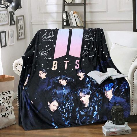 PRICES MAY VARY. Super Soft Material: Kpop gifts throw blanket is made from high quality flannel, that is silky smooth to Touch, Warm, Lightweight, which can provide more brilliant breathability and cozy feeling, like sleep under a cloud, as soft as a mom's hug, It is also a great choice for sensitive skin crowd to use in all seasons Unique Design: Dynamite decorations throw blanket brilliant colors and decorative pattern design make it easy to coordinate with your home decoration and turn your Sofa Bed Couch, Bts Clothing, Black Throws, Fuzzy Blanket, Blanket Black, Bed Couch, Cozy Feeling, Soft Throw Blanket, Warm Blankets