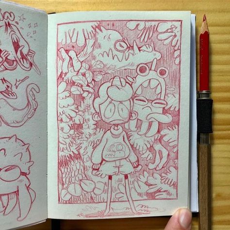 Sketchbook Ideas Sketches, Character Design Comic, Sketchbook Pages Inspiration, Red Sketch, Comic Pages, Comic Inspiration, Red Things, الفن الرقمي, Comics Illustration