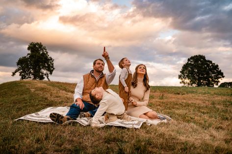 Family session unposed sunset unscripted play photo shoot boy mom fall family of 4 poses blanket neutral beige tan style Family Of 4 Poses, Blanket Neutral, 4 Poses, Family Portrait Poses, Mom Fall, Family Photo Pose, Family Of 4, Family Photo Sessions, Family Outdoor