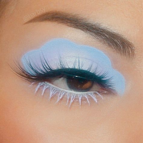 Wind Makeup Element, Storm Cloud Makeup, Rain Cloud Makeup, Raindrop Makeup, Cloud Face Paint, Cloud Eyeliner, Cloud Eye Makeup, Cloud Makeup, Sky Makeup