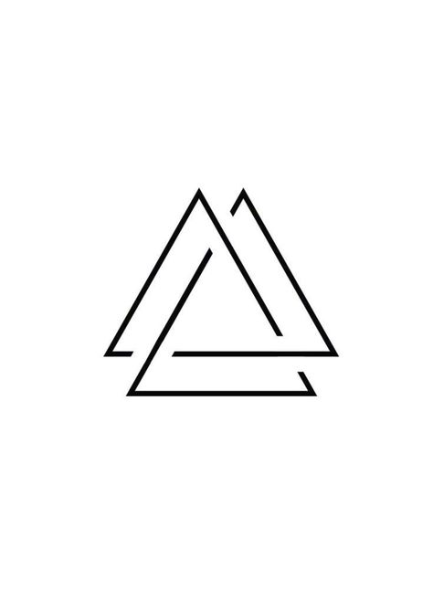 Triângulo tattoo Small Logo Tattoo, Geometric Simple Tattoo, Viking Triangle Tattoo, Infinite Triangle Tattoo, Logo With Triangle, Triangle Symbol Tattoo, Simple Triangle Tattoo, Logo Design Art Drawings, Triangle Tattoo Meaning Symbols