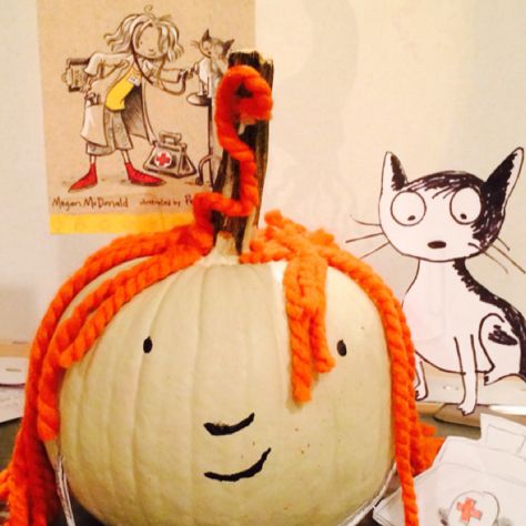 Judy Moody. Emma’s literary pumpkin 2015 Moody Pumpkins, Book Character Pumpkins, Pumpkin Character, Judy Moody, Hair Shape, Character Pumpkins, Kids Fall Crafts, Literary Characters, Halloween Facts