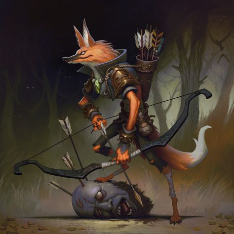 ArtStation - Red Hunter, Dan Pilla Hunter Illustration, Sacred Grove, Red Hunter, Crusader Knight, Fantasy Races, Dnd Art, Wow Art, Game Character Design, 2d Art