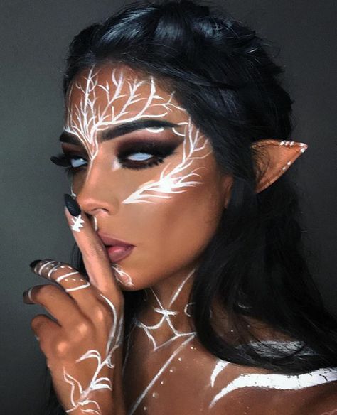 Elf Halloween Makeup, Dark Fairy Makeup, Elf Halloween, Goth Halloween Costume, Dahlia Art, Maquillage Goth, Dragon Makeup, Special Fx Makeup, Halloween Makeup Inspiration