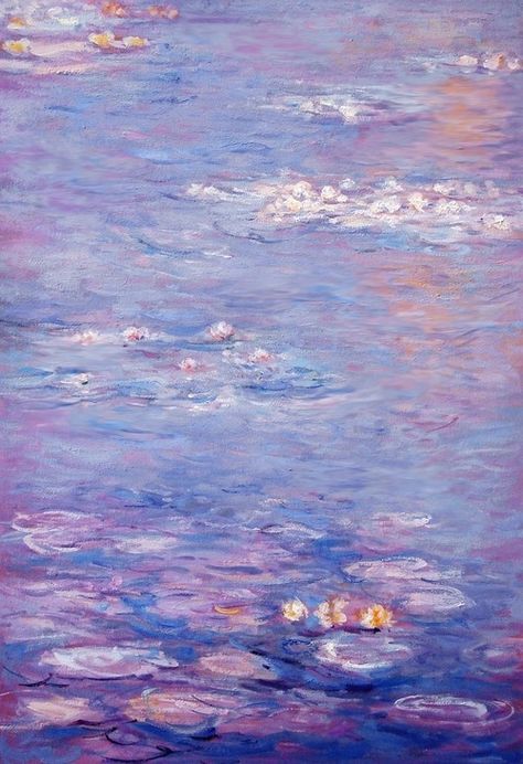 bonae-artes-liberales: “Purple paintings by Claude Monet. ” Water Lilies, Claude Monet, Floating, Oil Painting, Purple, Water, Blue