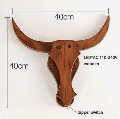 Wood Cow, Creative Lamps, Loft Industrial, Modern Wall Lamp, Lamps Table, Lamps Floor, Modern Loft, Ceiling Lamps, Cow Skull