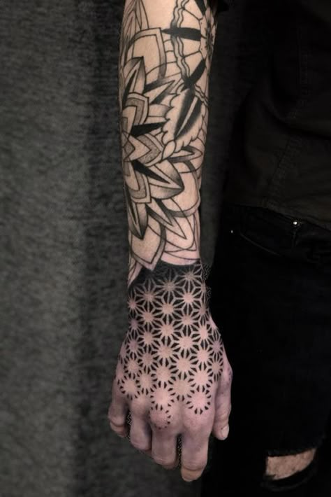 Tattoo uploaded by Sean Hall • 624087 • Tattoodo Geometric Hand Tattoo Men, Geometric Hand Tattoo, Arm Tattoo Ideas For Men, Sacred Geometric Tattoo, Geometric Tattoo Hand, Geometric Tattoo Sleeve, Geometric Tattoo Sleeve Designs, Simple Hand Tattoos, Mandala Hand Tattoos