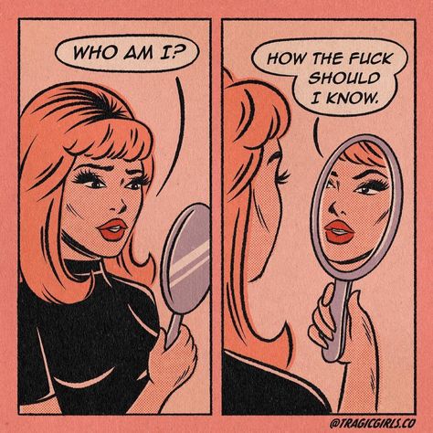 Pop Art Comic Girl, Identity Crisis, Vintage Pop Art, Art Jokes, Pop Art Illustration, Pop Art Comic, Bd Comics, Pulp Art, Who Am I