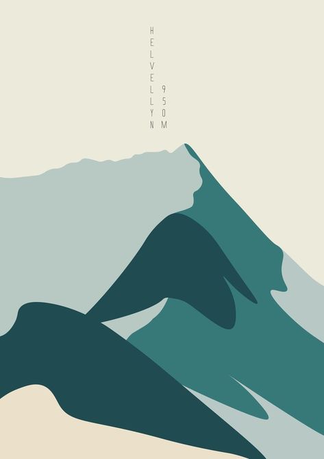 Hellvellyn Cumbria, Lake District mountain wall art Mountain Graphic, Mountain Illustration, Mountain Wall, Mountain Print, The Lake District, Mountain Paintings, Mountain Wall Art, Mountain Art, Minimalist Prints