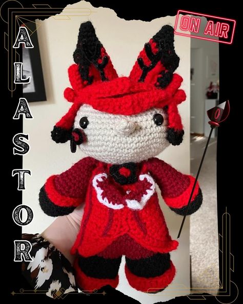 Introducing hells latest arrival… the equal opportunity killa ALASTOR. 📻 I’m so honored to have been selected to test this pattern test by @myth0logic_ I loved making him and now he has been added to my hellaverse collection ❤️ Stay tuned for reels! Go check out this amazing pattern by @myth0logic_ #HazbinHotel #Alastor #HazbinHotelFanArt #CrochetPlushie #Amigurumi #FanArt #HandmadeToys #CrochetArt #AmigurumiDoll #CrochetArtist #CrochetLove #AlastorFanArt #HazbinHotelArt #CraftyCreations... Alastor Hazbin Hotel, Fun Crochet, Equal Opportunity, Fun Crochet Projects, Crochet Art, Helluva Boss, Amigurumi Doll, Hazbin Hotel, Handmade Toys